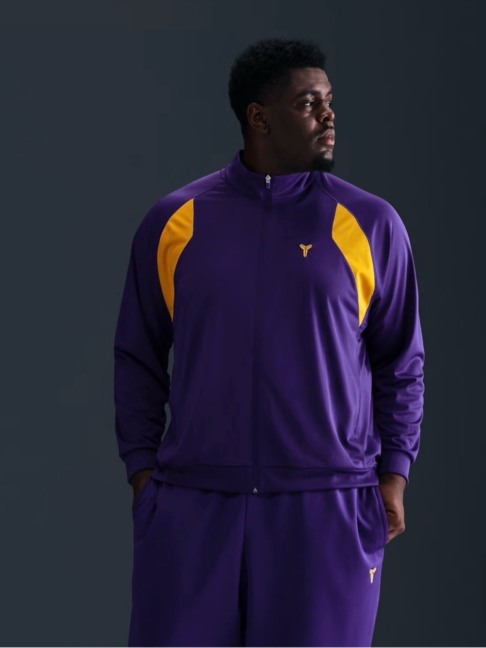 Nike Kobe Bryant Dri-FIT Performance Knit Jacket Size 3XL Lakers purple/gold